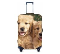 KCGSDEGV Golden Retriever Dogs Puppies Pets Prints Elastic Luggage Cover with Invisible Zippers - Universal Suitcase Protector for Travel, Business Trips, S(18-21inch Suitcase)