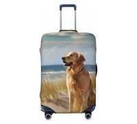 KCGSDEGV Golden Retriever Prints Elastic Luggage Cover with Invisible Zippers - Universal Suitcase Protector for Travel, Business Trips, S(18-21inch Suitcase)