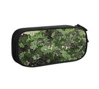 KCGSDEGV Green Army Digital Camouflage Print Printed Pen Pencil Cases for School Girls Boys, Large Capacity Cute Pencil Bag Holder Stationery Organizer Box,Black