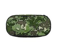 KCGSDEGV Green Army Digital Camouflage Print Prints Pencil Case Stationery Organizer Pen Pouch Bag Makeup Bag for Travel School Work