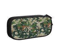 KCGSDEGV Green Army Digital Camouflage Printed Pen Pencil Cases for School Girls Boys, Large Capacity Cute Pencil Bag Holder Stationery Organizer Box,Black