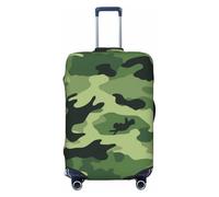 KCGSDEGV Green Camouflage Prints Elastic Luggage Cover with Invisible Zippers - Universal Suitcase Protector for Travel, Business Trips, XL(29-32inch Suitcase)