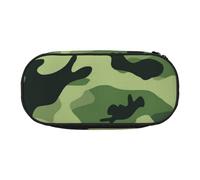 KCGSDEGV Green Camouflage Prints Pencil Case Stationery Organizer Pen Pouch Bag Makeup Bag for Travel School Work