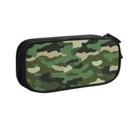 KCGSDEGV Green Military Camouflage Printed Pen Pencil Cases for School Girls Boys, Large Capacity Cute Pencil Bag Holder Stationery Organizer Box,Black
