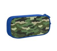 KCGSDEGV Green Military Camouflage Printed Pen Pencil Cases for School Girls Boys, Large Capacity Cute Pencil Bag Holder Stationery Organizer Box,Blue