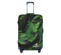KCGSDEGV Green Snakeskin Prints Elastic Luggage Cover with Invisible Zippers - Universal Suitcase Protector for Travel, Business Trips, XL(29-32inch Suitcase)