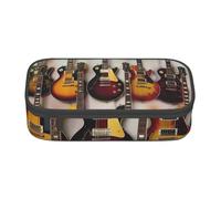 KCGSDEGV Guitar Collection Printed Pencil Cases Cute Compartment Pencil Pouch Pen Bag Holder Stationery Organizer Box for School Girls Boys