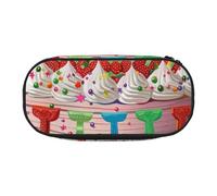 KCGSDEGV Happy Birthday Big Cake Prints Pencil Case Stationery Organizer Pen Pouch Bag Makeup Bag for Travel School Work
