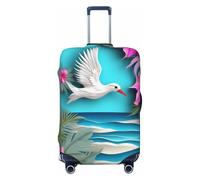 KCGSDEGV Hawaii Beach Hibiscus Prints Elastic Luggage Cover with Invisible Zippers - Universal Suitcase Protector for Travel, Business Trips, XL(29-32inch Suitcase)