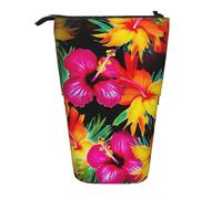 KCGSDEGV Hawaiian Colorful Flower Prints Standing Expandable Pencil Case Organiser for School Pens, Makeup & Travel for Students & Artists