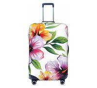 KCGSDEGV Hawaiian Flower Print 1 Prints Elastic Luggage Cover with Invisible Zippers - Universal Suitcase Protector for Travel, Business Trips, XL(29-32inch Suitcase)