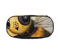 KCGSDEGV Honey Bee Art Prints Pencil Case Stationery Organizer Pen Pouch Bag Makeup Bag for Travel School Work