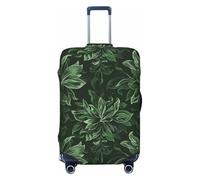 KCGSDEGV Hunter Green Floral Petals Pattern Prints Elastic Luggage Cover with Invisible Zippers - Universal Suitcase Protector for Travel, Business Trips, M(22-24inch Suitcase)
