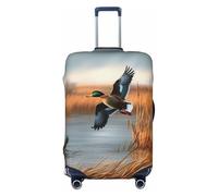 KCGSDEGV Hunting Flying Wild Duck 1 Prints Elastic Luggage Cover with Invisible Zippers - Universal Suitcase Protector for Travel, Business Trips, M(22-24inch Suitcase)