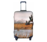 KCGSDEGV Hunting Flying Wild Duck 3 Prints Elastic Luggage Cover with Invisible Zippers - Universal Suitcase Protector for Travel, Business Trips, M(22-24inch Suitcase)