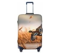 KCGSDEGV Hunting Flying Wild Duck 4 Prints Elastic Luggage Cover with Invisible Zippers - Universal Suitcase Protector for Travel, Business Trips, L(25-28inch Suitcase)