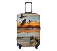 KCGSDEGV Hunting Flying Wild Duck 5 Prints Elastic Luggage Cover with Invisible Zippers - Universal Suitcase Protector for Travel, Business Trips, XL(29-32inch Suitcase)