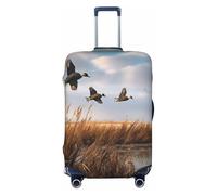 KCGSDEGV Hunting Flying Wild Duck Prints Elastic Luggage Cover with Invisible Zippers - Universal Suitcase Protector for Travel, Business Trips, M(22-24inch Suitcase)