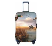 KCGSDEGV Hunting Flying Wild Ducks 6 Prints Elastic Luggage Cover with Invisible Zippers - Universal Suitcase Protector for Travel, Business Trips, M(22-24inch Suitcase)