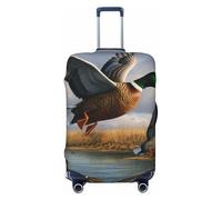 KCGSDEGV Hunting Flying Wild Ducks by The Lake Prints Elastic Luggage Cover with Invisible Zippers - Universal Suitcase Protector for Travel, Business Trips, L(25-28inch Suitcase)