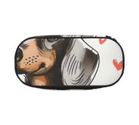 KCGSDEGV I Love My Dog Dachshunds Prints Pencil Case Stationery Organizer Pen Pouch Bag Makeup Bag for Travel School Work