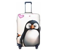 KCGSDEGV I Love Penguins Prints Elastic Luggage Cover with Invisible Zippers - Universal Suitcase Protector for Travel, Business Trips, S(18-21inch Suitcase)