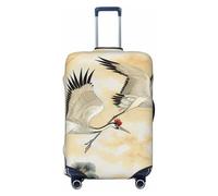 KCGSDEGV Japanese Birds Flying Painting Prints Elastic Luggage Cover with Invisible Zippers - Universal Suitcase Protector for Travel, Business Trips, S(18-21inch Suitcase)