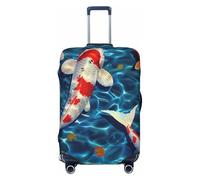 KCGSDEGV Japanese Fish Prints Elastic Luggage Cover with Invisible Zippers - Universal Suitcase Protector for Travel, Business Trips, L(25-28inch Suitcase)