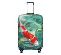KCGSDEGV Japanese Pretty Koi Fish Prints Elastic Luggage Cover with Invisible Zippers - Universal Suitcase Protector for Travel, Business Trips, L(25-28inch Suitcase)