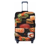 KCGSDEGV Japanese Sushi Shrimp Prints Elastic Luggage Cover with Invisible Zippers - Universal Suitcase Protector for Travel, Business Trips, S(18-21inch Suitcase)