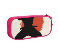 KCGSDEGV Karate Men Print Printed Pen Pencil Cases for School Girls Boys, Large Capacity Cute Pencil Bag Holder Stationery Organizer Box,Pink