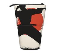 KCGSDEGV Karate Men Print Prints Standing Expandable Pencil Case Organiser for School Pens, Makeup & Travel for Students & Artists