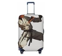 KCGSDEGV Karate Men Prints Elastic Luggage Cover with Invisible Zippers - Universal Suitcase Protector for Travel, Business Trips, L(25-28inch Suitcase)