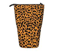 KCGSDEGV Leopard Printed Prints Standing Expandable Pencil Case Organiser for School Pens, Makeup & Travel for Students & Artists