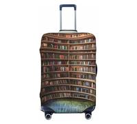 KCGSDEGV Library Bookshelf Books Prints Elastic Luggage Cover with Invisible Zippers - Universal Suitcase Protector for Travel, Business Trips, S(18-21inch Suitcase)