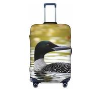 KCGSDEGV Loon Nature Bird Prints Elastic Luggage Cover with Invisible Zippers - Universal Suitcase Protector for Travel, Business Trips, S(18-21inch Suitcase)