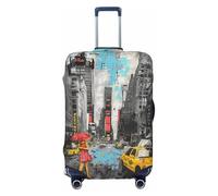 KCGSDEGV Love from New York Prints Elastic Luggage Cover with Invisible Zippers - Universal Suitcase Protector for Travel, Business Trips, M(22-24inch Suitcase)