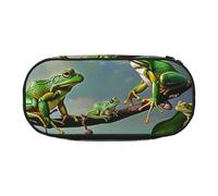 KCGSDEGV Many Frogs Sing on The Branches Butterflies Prints Pencil Case Stationery Organizer Pen Pouch Bag Makeup Bag for Travel School Work
