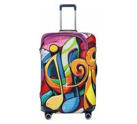 KCGSDEGV Music Graffiti Style Prints Elastic Luggage Cover with Invisible Zippers - Universal Suitcase Protector for Travel, Business Trips, XL(29-32inch Suitcase)