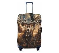 KCGSDEGV Nature Wild Animal Deers Prints Elastic Luggage Cover with Invisible Zippers - Universal Suitcase Protector for Travel, Business Trips, S(18-21inch Suitcase)