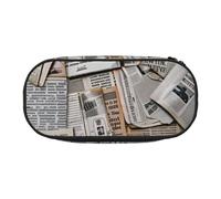 KCGSDEGV Newspaper hd Prints Pencil Case Stationery Organizer Pen Pouch Bag Makeup Bag for Travel School Work