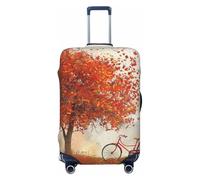 KCGSDEGV Old Bike Under The Tree Prints Elastic Luggage Cover with Invisible Zippers - Universal Suitcase Protector for Travel, Business Trips, M(22-24inch Suitcase)