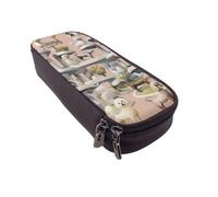 KCGSDEGV Oodles of Poodles Printed Pen Pencil Cases for Students Girls Boys, Cute Leather Pencil Bag Pouch Holder Stationery Organizer for School Work Travel