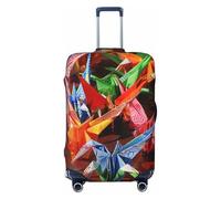 KCGSDEGV Origami Paper Cranes Prints Elastic Luggage Cover with Invisible Zippers - Universal Suitcase Protector for Travel, Business Trips, M(22-24inch Suitcase)