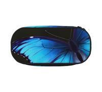 KCGSDEGV Outdoor Beautiful Blue Butterfly Prints Pencil Case Stationery Organizer Pen Pouch Bag Makeup Bag for Travel School Work