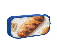 KCGSDEGV Painted Bread Printed Pen Pencil Cases for School Girls Boys, Large Capacity Cute Pencil Bag Holder Stationery Organizer Box,Blue
