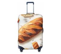 KCGSDEGV Painted Bread Prints Elastic Luggage Cover with Invisible Zippers - Universal Suitcase Protector for Travel, Business Trips, L(25-28inch Suitcase)
