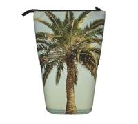 KCGSDEGV Palm Tree Tropical Prints Standing Expandable Pencil Case Organiser for School Pens, Makeup & Travel for Students & Artists