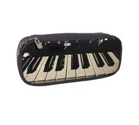 KCGSDEGV Piano Keys with Musical Note Printed Pen Pencil Cases for Students Girls Boys, Cute Leather Pencil Bag Pouch Holder Stationery Organizer for Kids Men Women