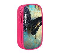 KCGSDEGV Pink Pen Pencil Cases with Butterfly Printed, Large Capacity Cute Pencil Bag Holder Stationery Organizer Box for School Girls Boys